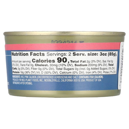 Wild Planet Wild Pink Salmon Skinless & Boneless 6 oz (170 g)