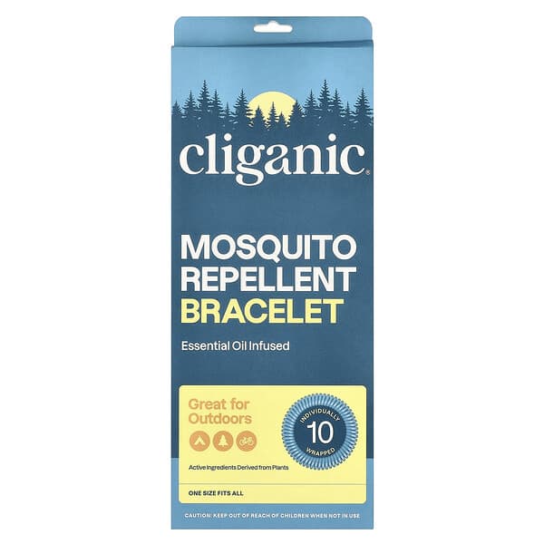 Cliganic Mosquito Repellent Bracelet 10 Individually Wrapped Bracelets