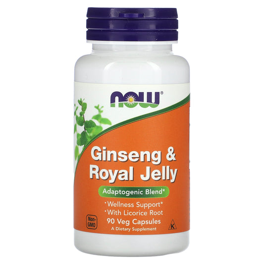 NOW Foods Ginseng & Royal Jelly 90 Veg Capsules