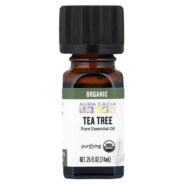 Aura Cacia Pure Essential Oil Organic Tea Tree 0.25 fl oz (7.4 ml)
