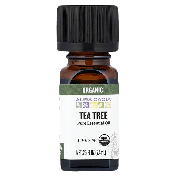 Aura Cacia Pure Essential Oil Organic Tea Tree 0.25 fl oz (7.4 ml)