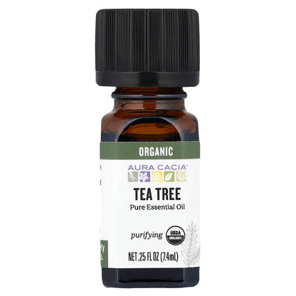 Aura Cacia Pure Essential Oil Organic Tea Tree 0.25 fl oz (7.4 ml)