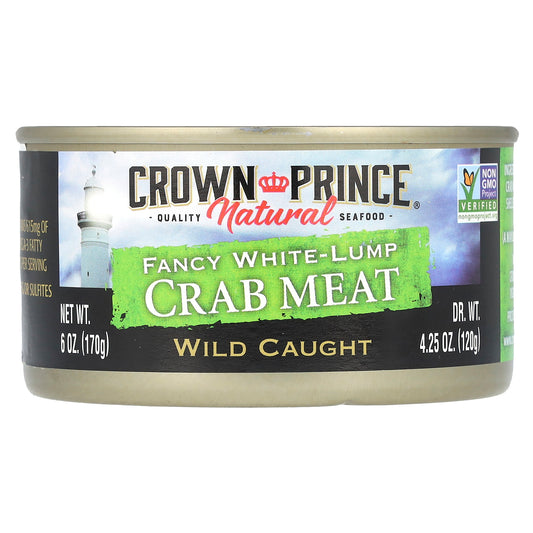 Crown Prince Natural Fancy White-Lump Crab Meat Wild Caught 6 oz (170 g)