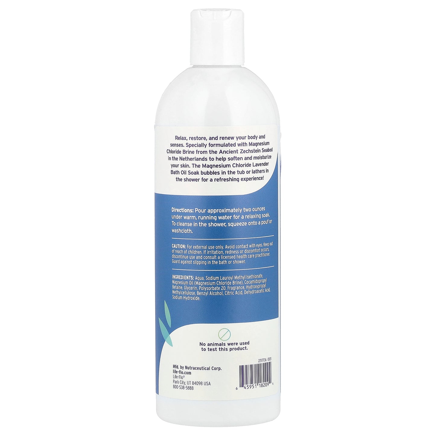 Life-flo Magnesium Bath Oil Soak Lavender 16 fl oz (473 ml)