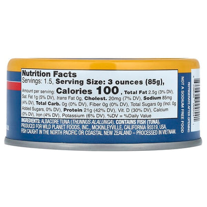 Wild Planet Albacore Wild Tuna No Salt Added 5 oz (142 g)