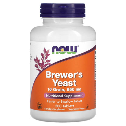 NOW Foods Brewer's Yeast 650 mg 200 Tablets