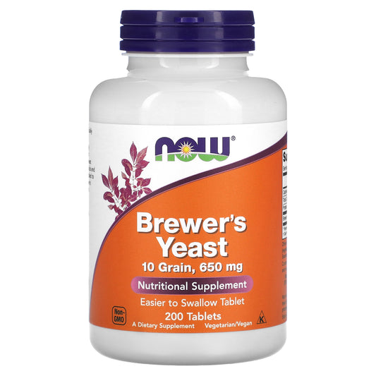 NOW Foods Brewer's Yeast 650 mg 200 Tablets