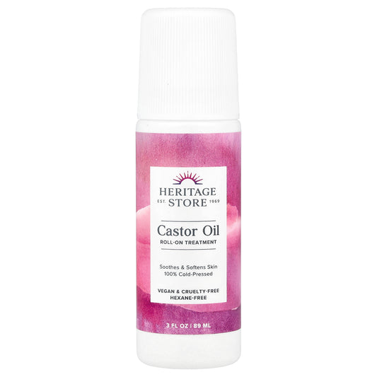 Heritage Store Castor Oil Roll-On Treatment  3 fl oz (89 ml)