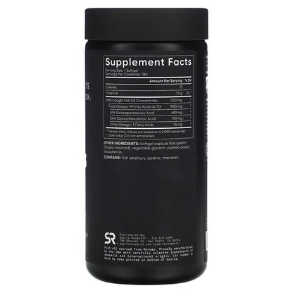 Sports Research Omega-3 Fish Oil Triple Strength 180 Softgels