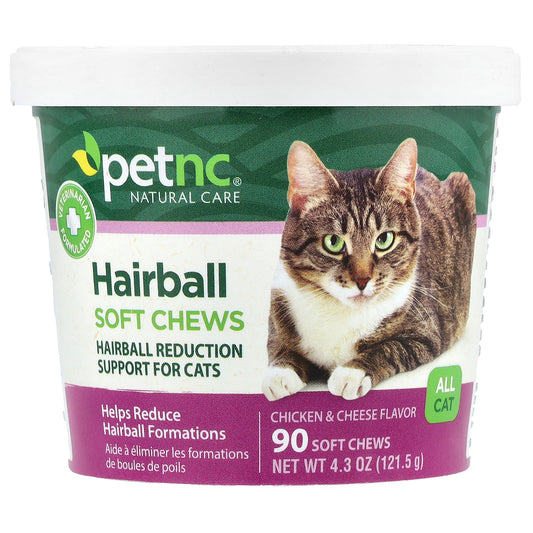 petnc NATURAL CARE Hairball Soft Chews All Cat Chicken & Cheese 90 Soft Chews 4.3 oz (121.5 g)