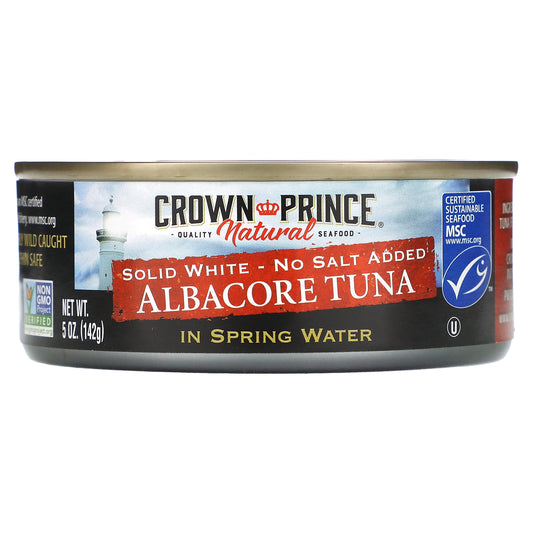 Crown Prince Natural Albacore Tuna Solid White - No Salt Added In Spring Water 5 oz (142 g)