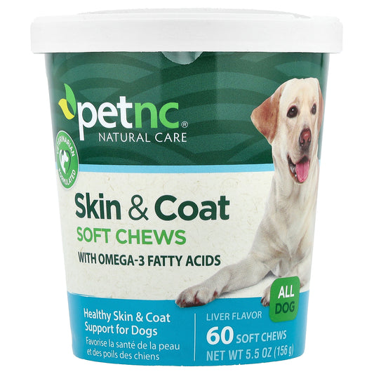 petnc NATURAL CARE Skin & Coat Soft Chews All Dog Liver 60 Soft Chews 5.5 oz (156 g)
