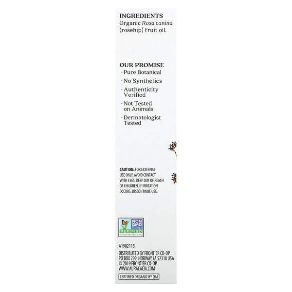Aura Cacia Organic Skin Care Oil Rosehip 1 fl oz (30 ml)