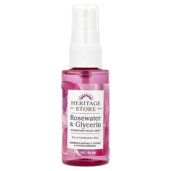 Heritage Store Rosewater & Glycerin Hydrating Facial Mist 2 fl oz (59 ml)