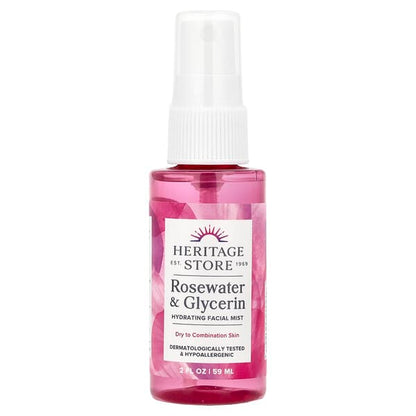 Heritage Store Rosewater & Glycerin Hydrating Facial Mist 2 fl oz (59 ml)