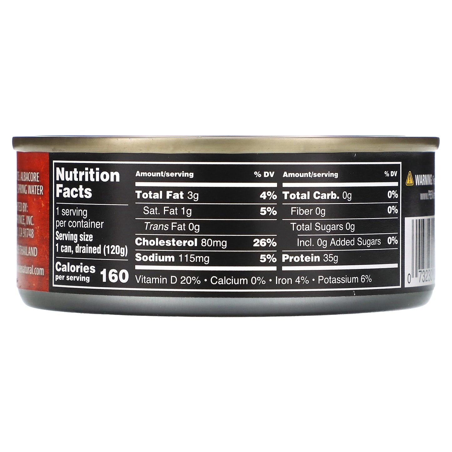 Crown Prince Natural Albacore Tuna Solid White - No Salt Added In Spring Water 5 oz (142 g)