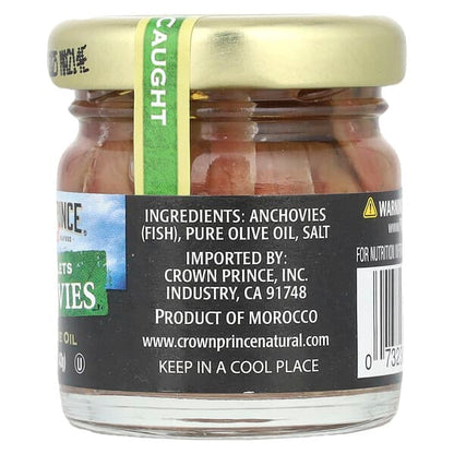 Crown Prince Natural Flat Fillets Anchovies In Pure Olive Oil 1.5 oz (43 g)