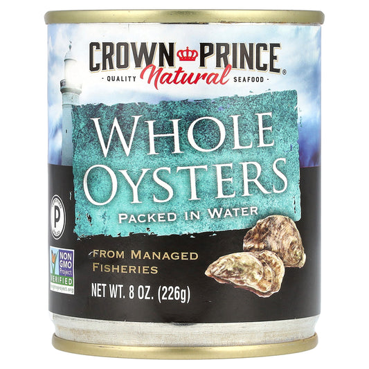 Crown Prince Natural Whole Oysters Packed In Water 8 oz (226 g)