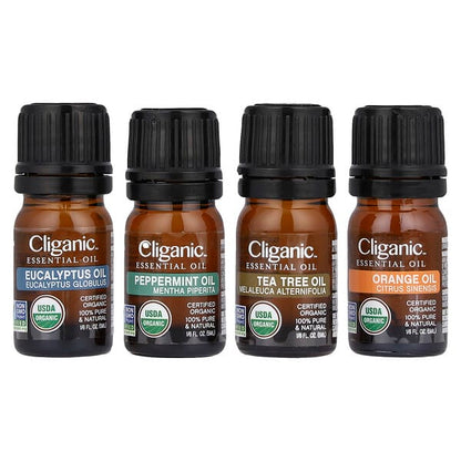 Cliganic 100% Pure and Natural Essential Oils Aromatherapy Set 4 Piece Set