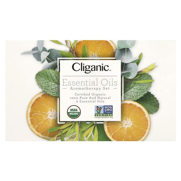 Cliganic 100% Pure and Natural Essential Oils Aromatherapy Set 4 Piece Set