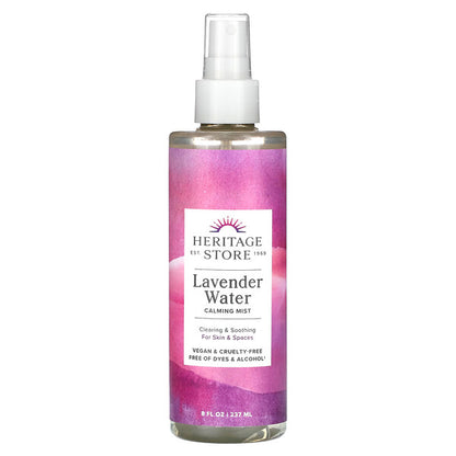 Heritage Store Lavender Water Calming Mist 8 fl oz (237 ml)
