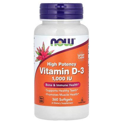 NOW Foods Vitamin D-3 High Potency 5000 IU 120 Softgels