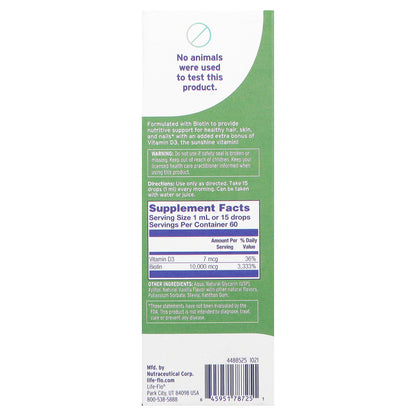 Life-flo Biotin Drops Natural Vanilla  2 fl oz (59 ml)