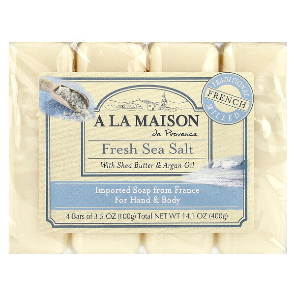 A La Maison de Provence Hand & Body Bar Soap Lavender Flowers 4 Bars 3.5 oz (100 g) Each