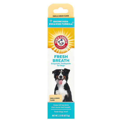 Arm & Hammer Fresh Breath Enzymatic Toothpaste For Dogs Vanilla Ginger 2.5 oz (67.5 g)