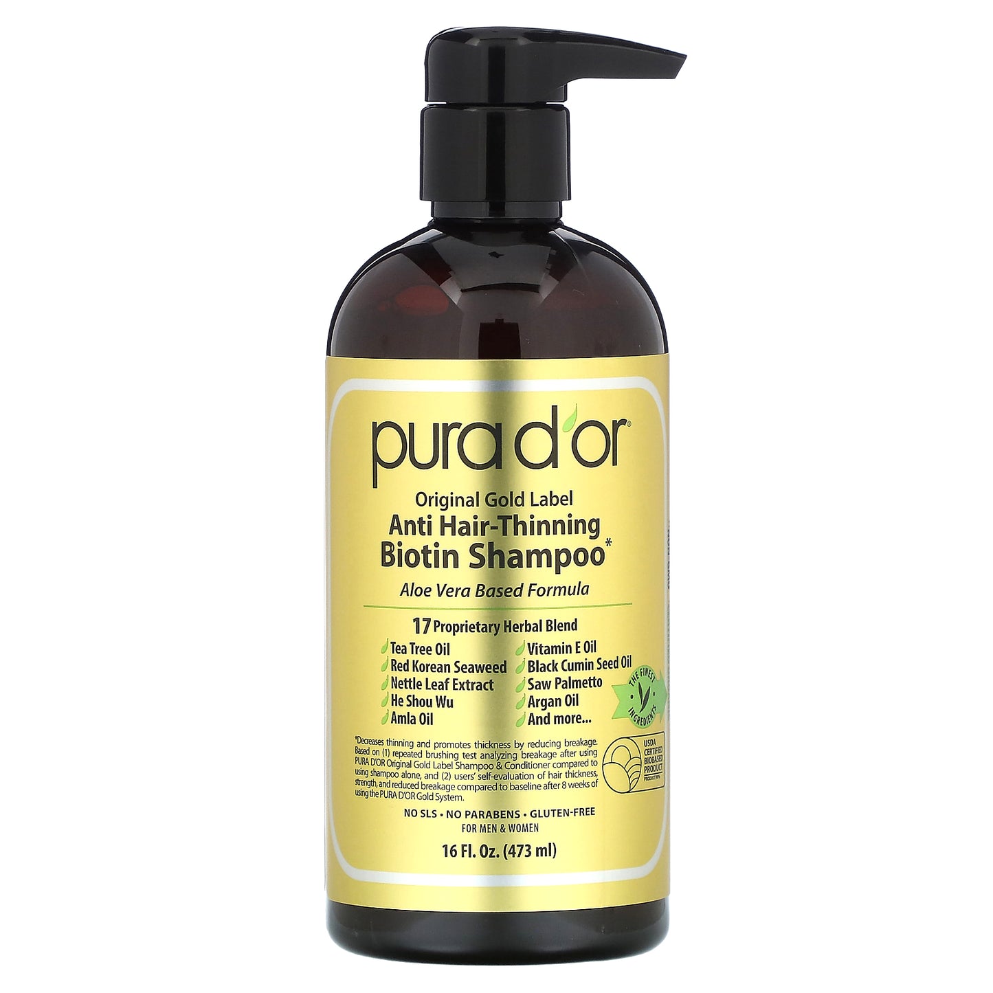 Pura D'or Anti-Hair Thinning Biotin Shampoo 16 fl oz (473 ml)