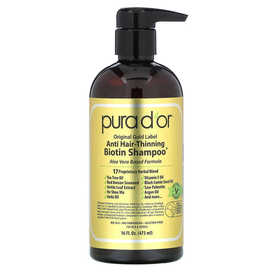 Pura D'or Anti-Hair Thinning Biotin Shampoo 16 fl oz (473 ml)