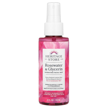 Heritage Store Rosewater & Glycerin Hydrating Facial Mist 2 fl oz (59 ml)