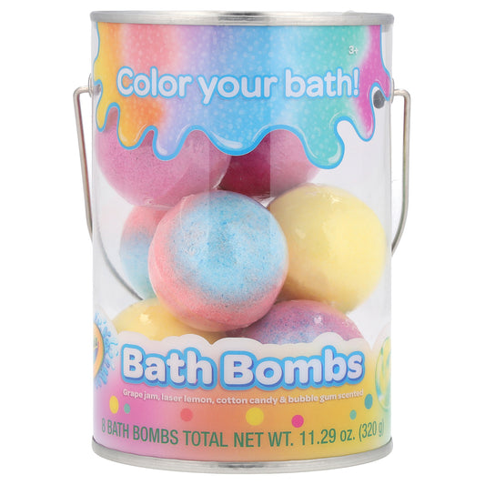 Crayola Bath Bombs 3+ Grape Jam Laser Lemon Cotton Candy & Bubble Gum Scented 8 Bath Bombs 11.29 oz (320 g)
