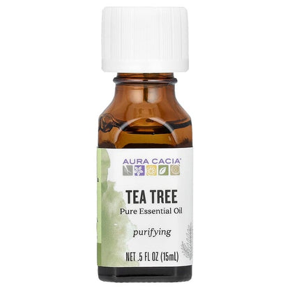 Aura Cacia Pure Essential Oil Organic Tea Tree 0.25 fl oz (7.4 ml)
