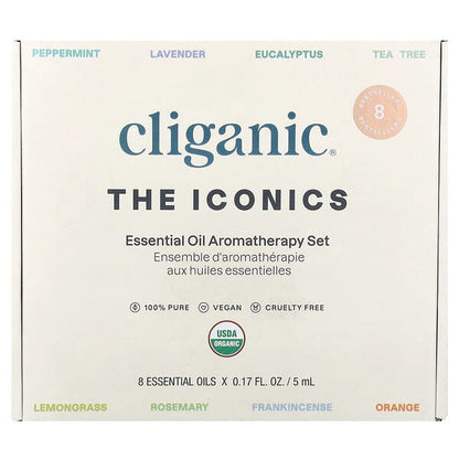 Cliganic The Iconics Essential Oil Aromatherapy Set 8 Piece Set 0.17 fl oz (5 ml) Each