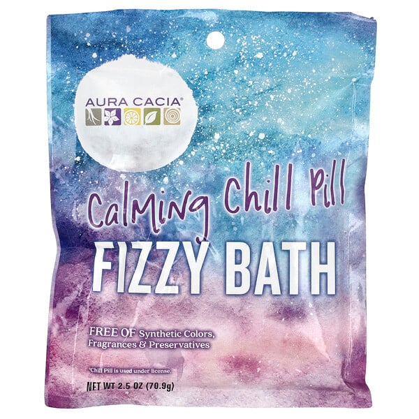 Aura Cacia Fizzy Bath Calming Chill Pill 2.5 oz (70.9 g)
