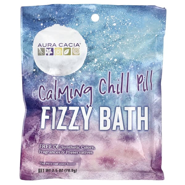Aura Cacia Fizzy Bath Calming Chill Pill 2.5 oz (70.9 g)