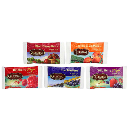 Celestial Seasonings Fruit Tea Sampler 5 Flavors Caffeine Free 18 Tea Bags 1.4 oz (40 g)
