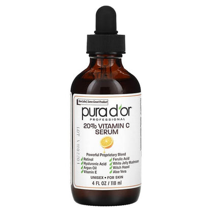 Pura D'or 20% Vitamin C Serum 4 fl oz (118 ml)