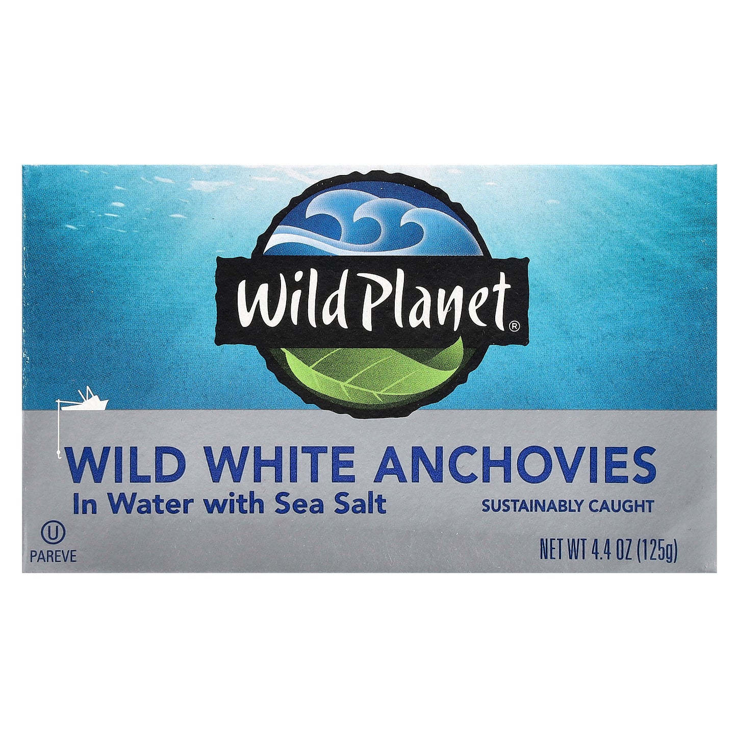 Wild Planet Wild White Anchovies In Water with Sea Salt 4.4 oz (125 g)