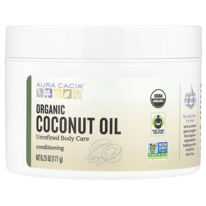 Aura Cacia Organic Coconut Oil 6.25 oz (177 g)