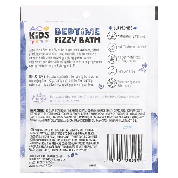 Aura Cacia Kids Bedtime Fizzy Bath 2.5 oz (70.9 g)