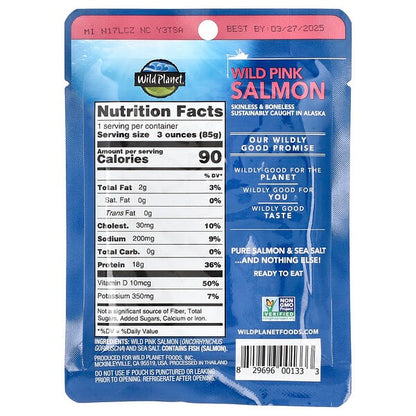 Wild Planet Wild Pink Salmon Skinless & Boneless 3 oz (85 g)