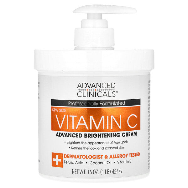 Advanced Clinicals Vitamin C Advanced Brightening Cream 16 oz (454 g)