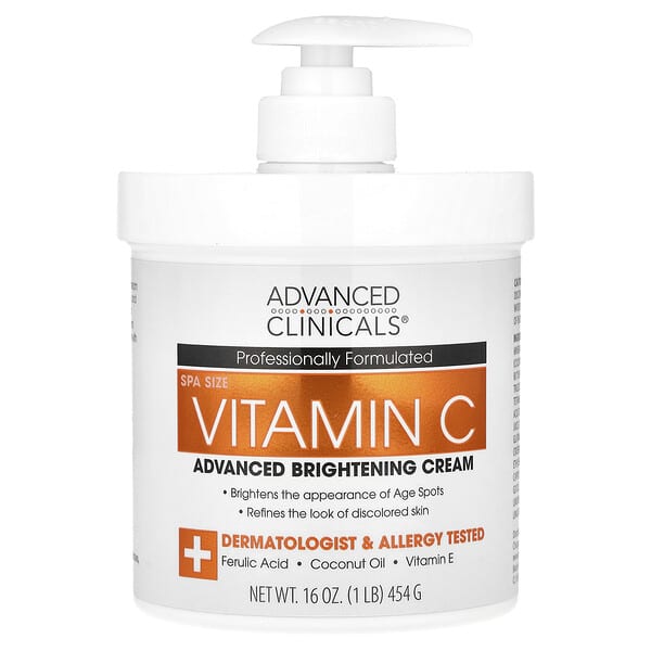 Advanced Clinicals Vitamin C Advanced Brightening Cream 16 oz (454 g)