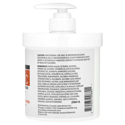 Advanced Clinicals Vitamin C Advanced Brightening Cream 16 oz (454 g)