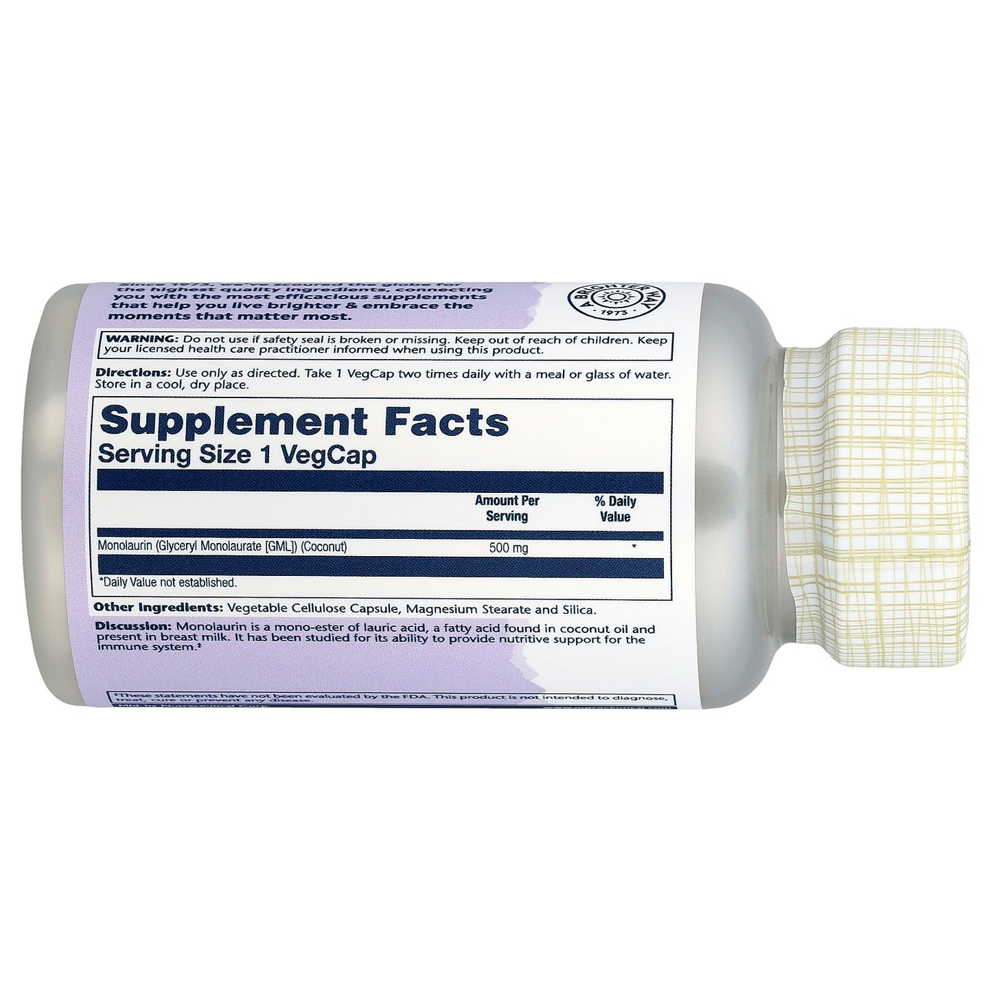 Solaray Monolaurin 500 mg 60 VegCaps