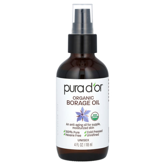 Pura D'or Organic Borage Oil 4 fl oz (118 ml)
