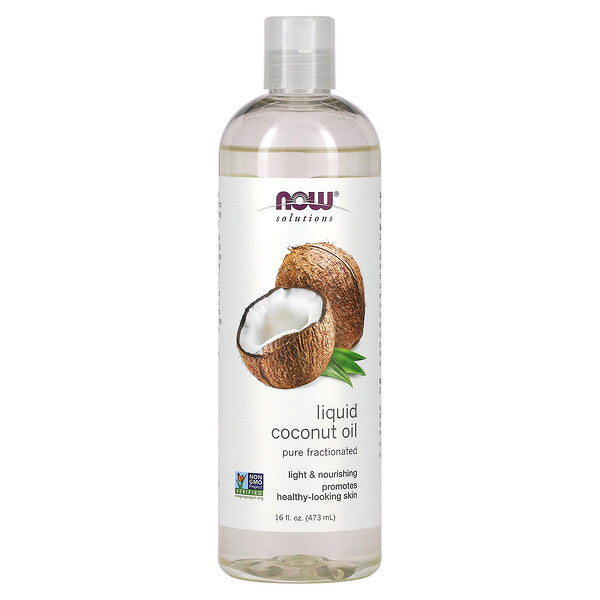 NOW Foods Solutions Liquid Coconut Oil Pure Fractionated 4 fl oz (118 ml)