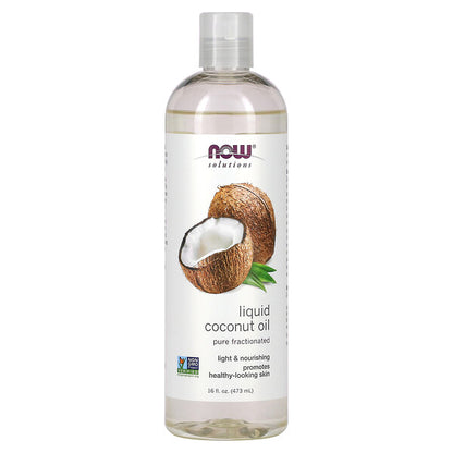 NOW Foods Solutions Liquid Coconut Oil Pure Fractionated 4 fl oz (118 ml)